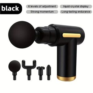 Portable Percussion Massage Gun with 4 Interchangeable Heads,USB Rechargeable.